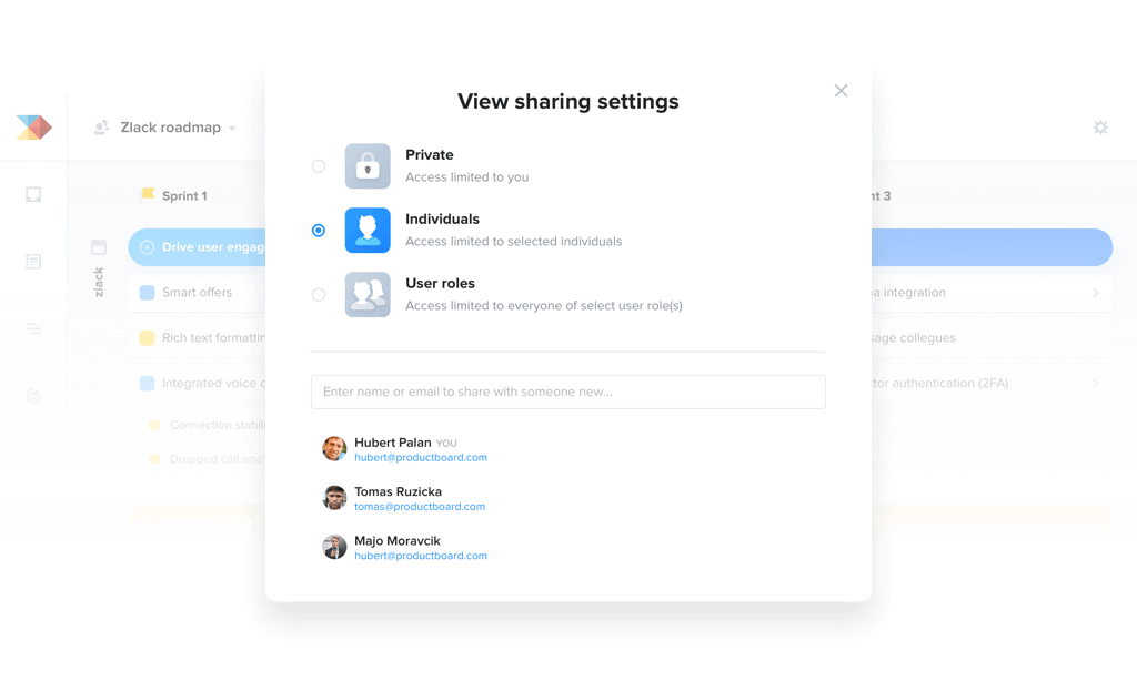 customize sharing settings