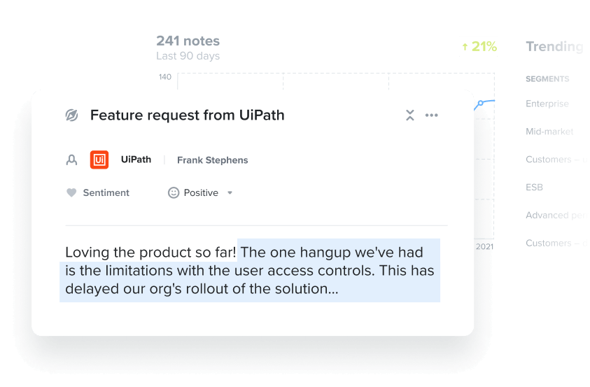 Feature Request from UiPath example in Productboard